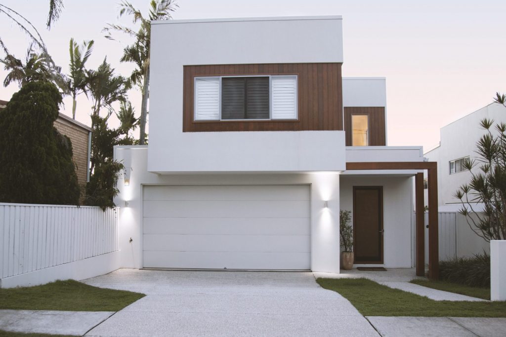 white sectional garage door